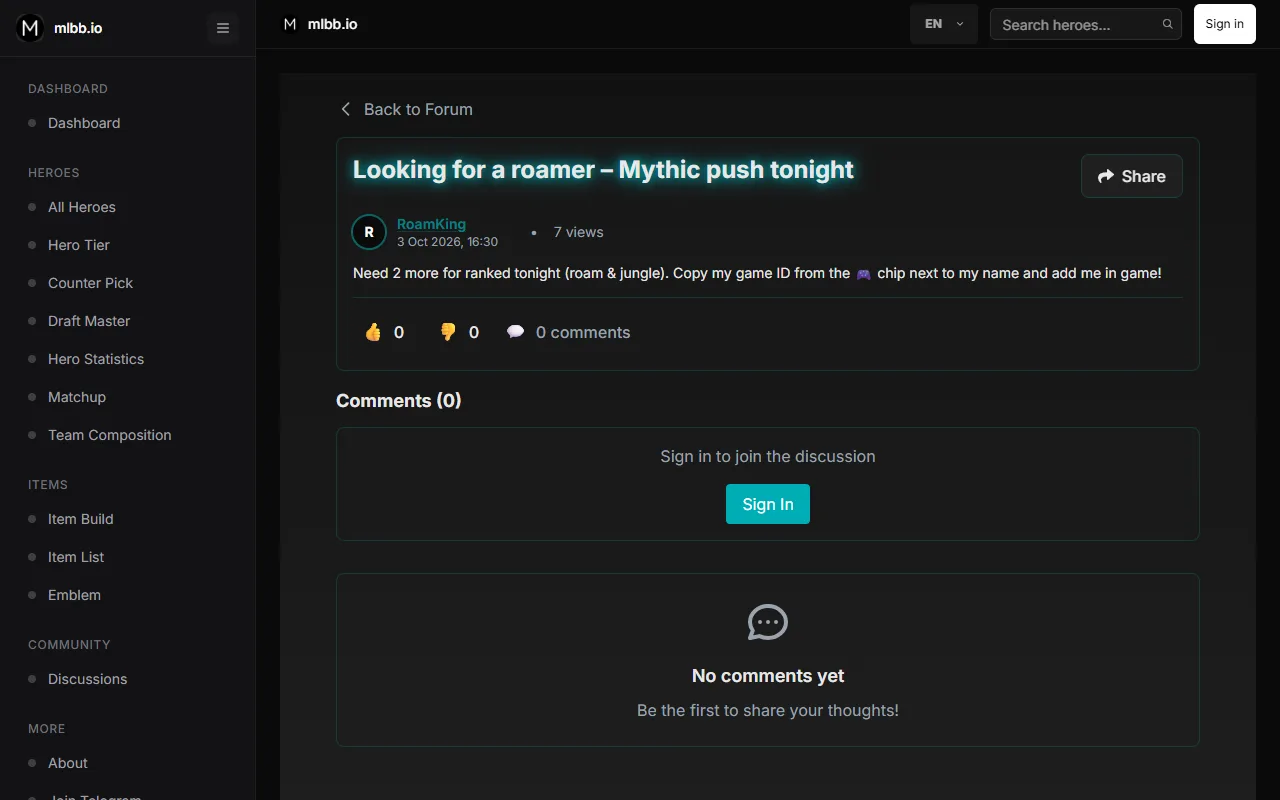 Forum post before